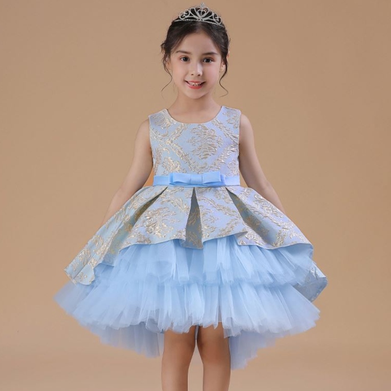 Baige 3-12y Girl Flower Dress Factory Boutique Boutique Kids Clothing Princess Tutu Falda 2171