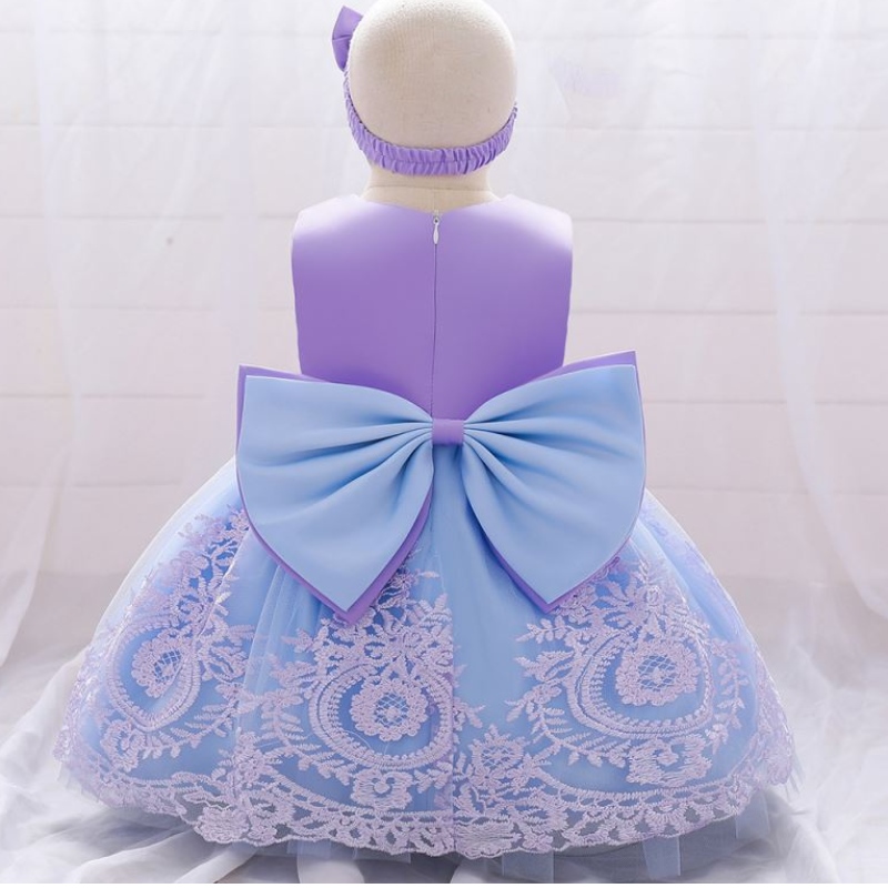 Baige Último diseño Lovely Girl Flower Baby Girl Party Western Kids Wedding Vestido L2022XZ
