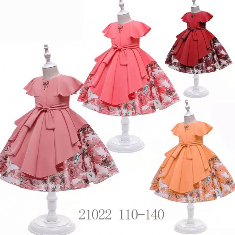 Vestido de chicas de satén para bebés en stock