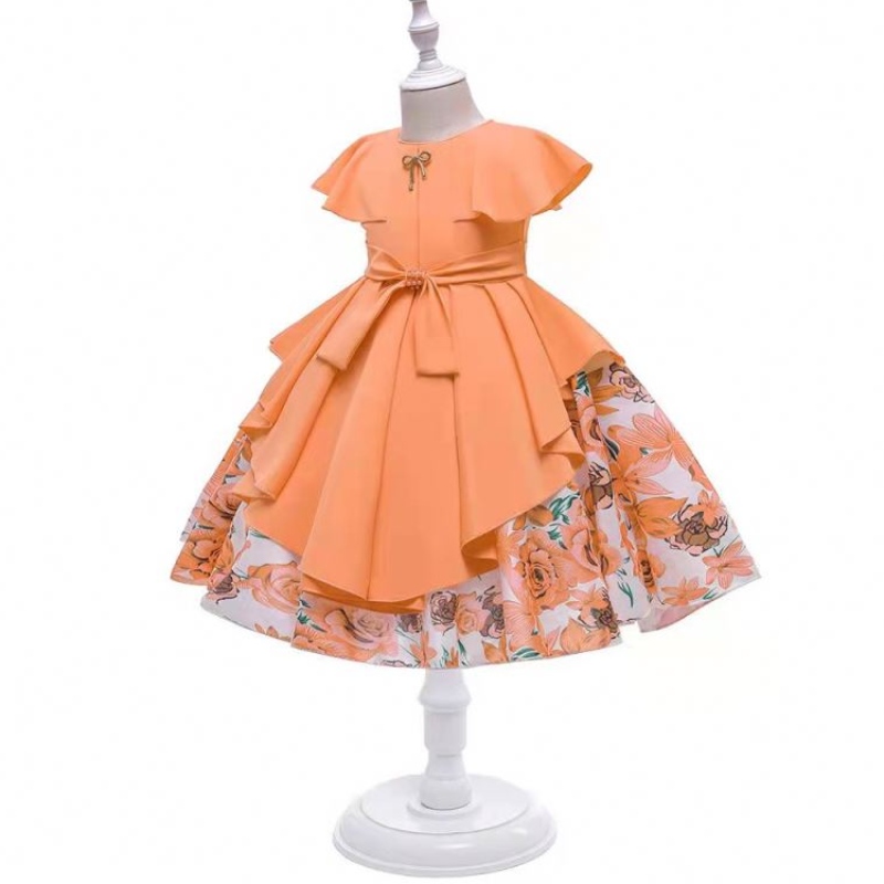 Vestido de chicas de satén para bebés en stock