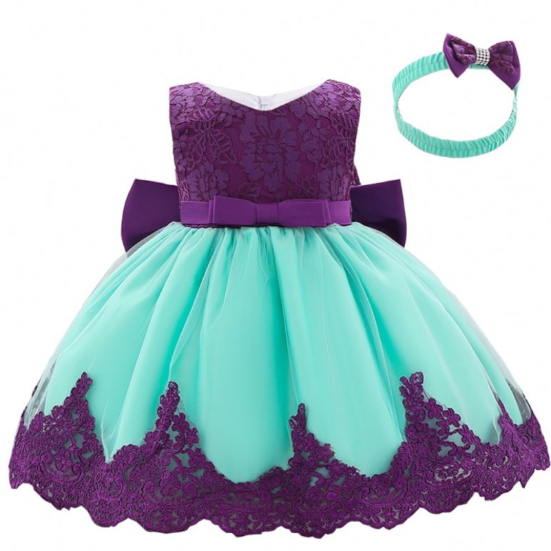 Vestido al por mayor lindo vestido paraniños vestidos de princesa con banda de pelo gratis