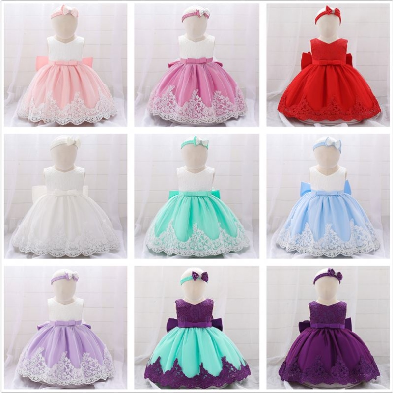 Vestido al por mayor lindo vestido paraniños vestidos de princesa con banda de pelo gratis