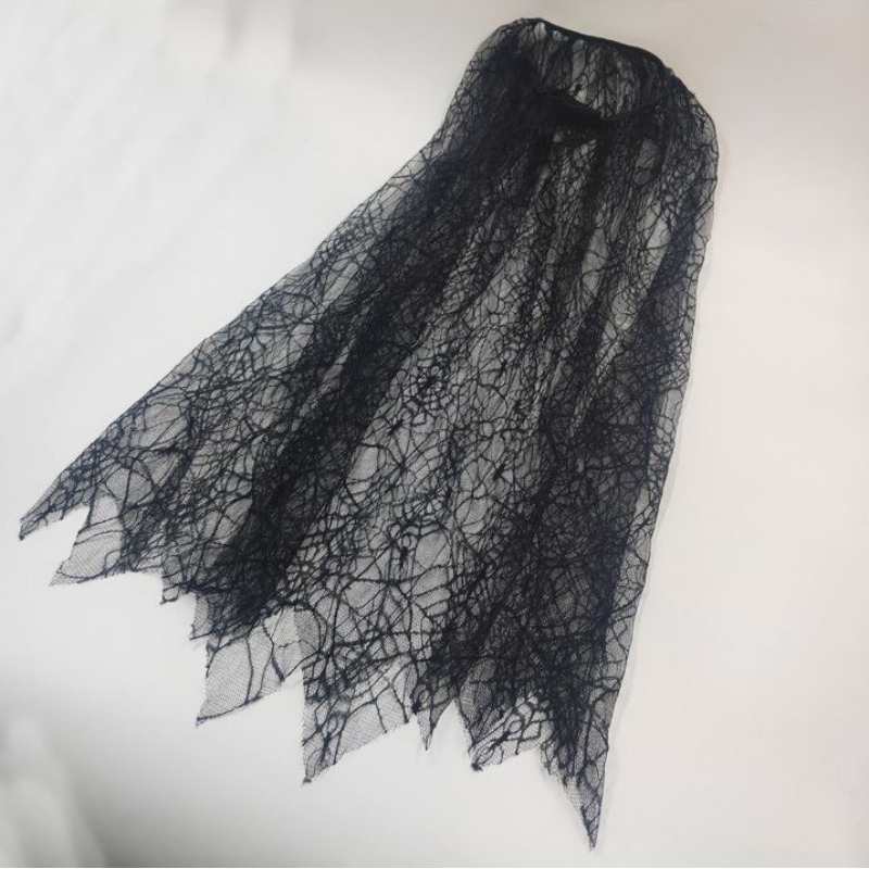 Black Spiderweb Cloak Cape paraniños Decoración de la fiesta de disfraces de Halloween