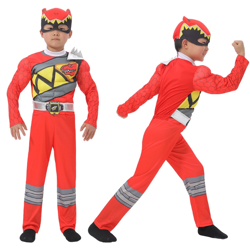 Disfraz de Red Power Rangers paraniños pequeños con licencia Red Ranger