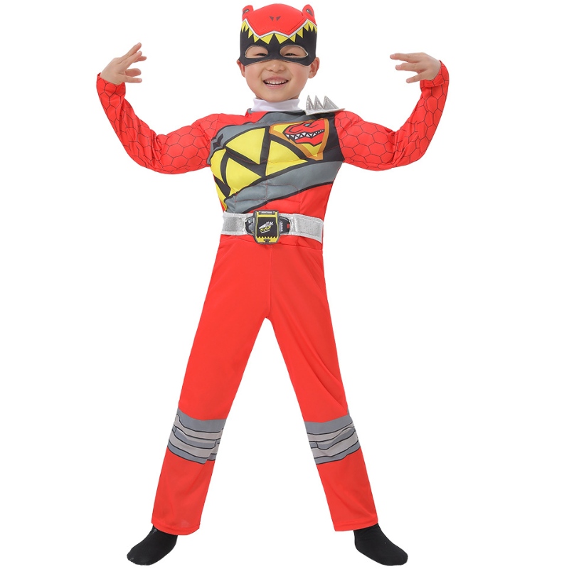 Disfraz de Red Power Rangers paraniños pequeños con licencia Red Ranger