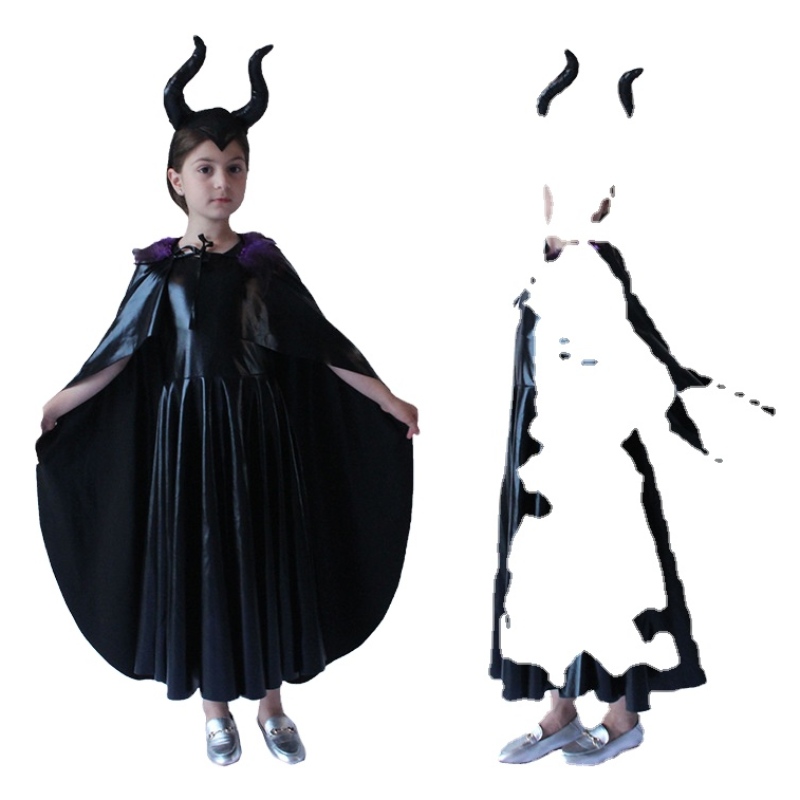 Disfraces de Halloween Europa y los Estados Unidos Niños Black Witch Surming Spell Cosplay Cosplay