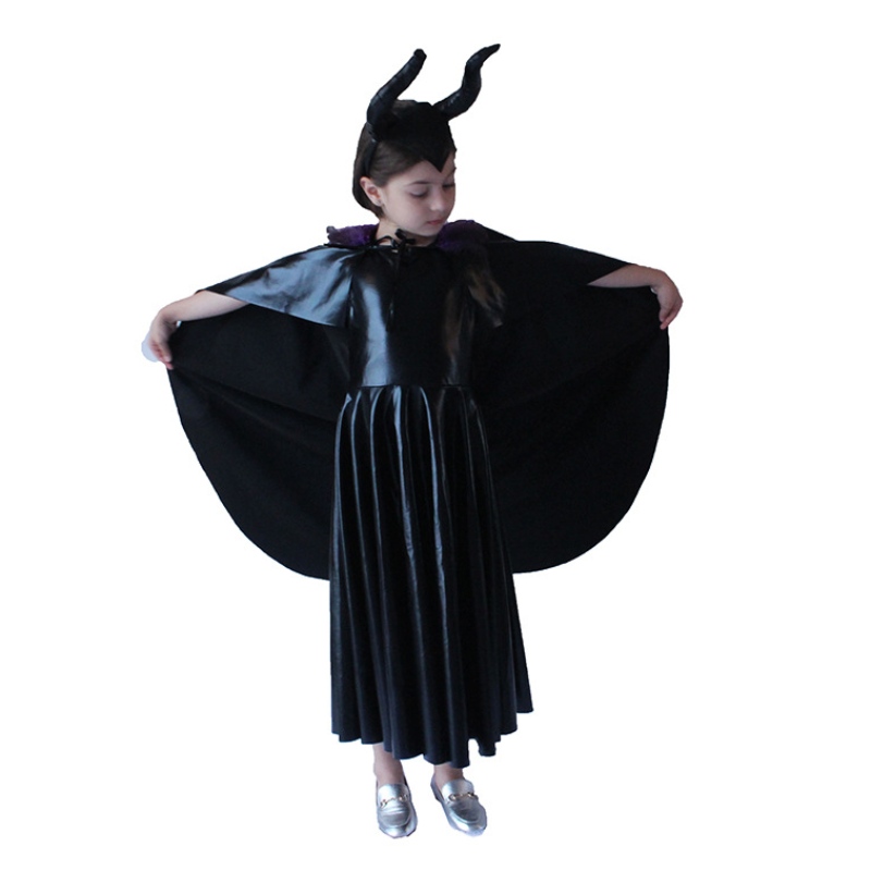 Disfraces de Halloween Europa y los Estados Unidos Niños Black Witch Surming Spell Cosplay Cosplay