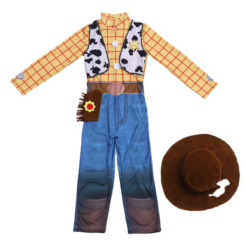 Moda de venta caliente en stock Halloween Kids Western Cowboy Disfrave para 3-10 años