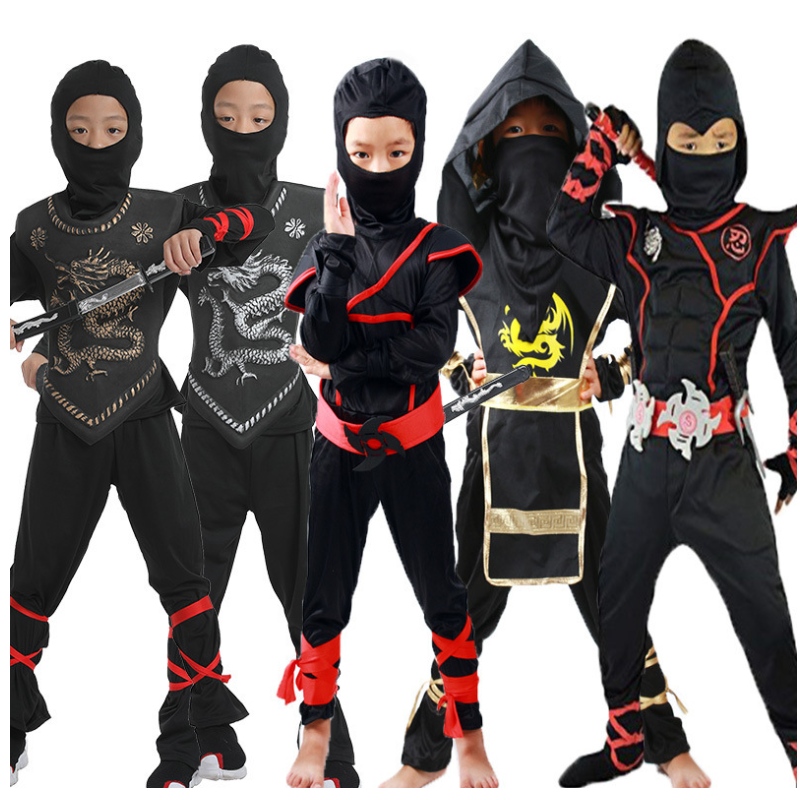 Niños enmascarado guerrero halloween chicas chicas vestirse