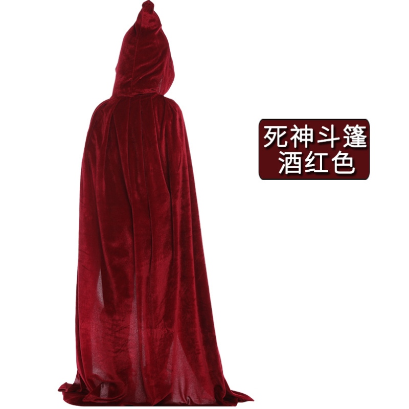 Venta calurosa Venta caliente Capa con capucha Long Velvet Vampire Disfraz de Halloween Cabo para hombres y mujeres