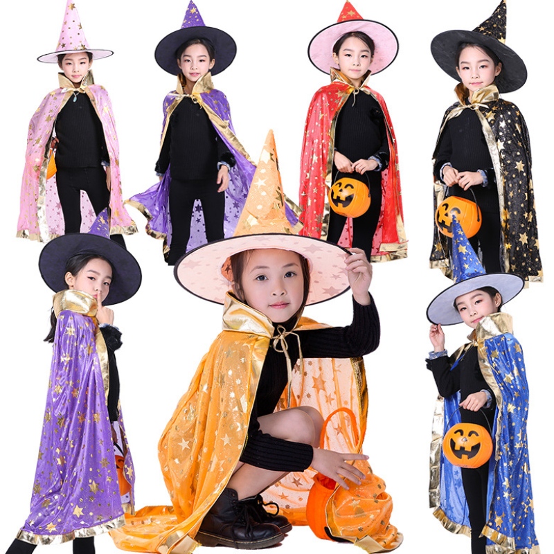 Halloween Cloak Children Cosplay Witch Cloak Mago Mago de mago Performance Disfraz