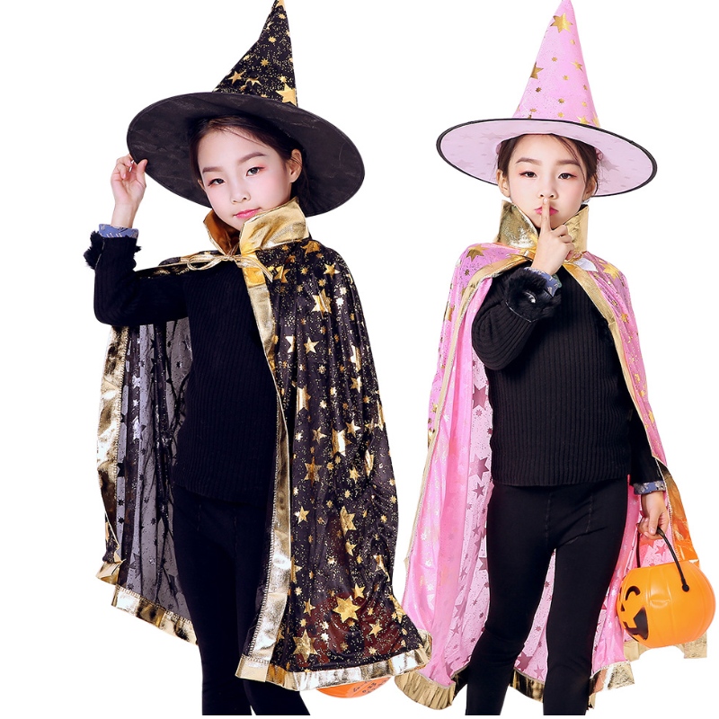 Halloween Cloak Children Cosplay Witch Cloak Mago Mago de mago Performance Disfraz