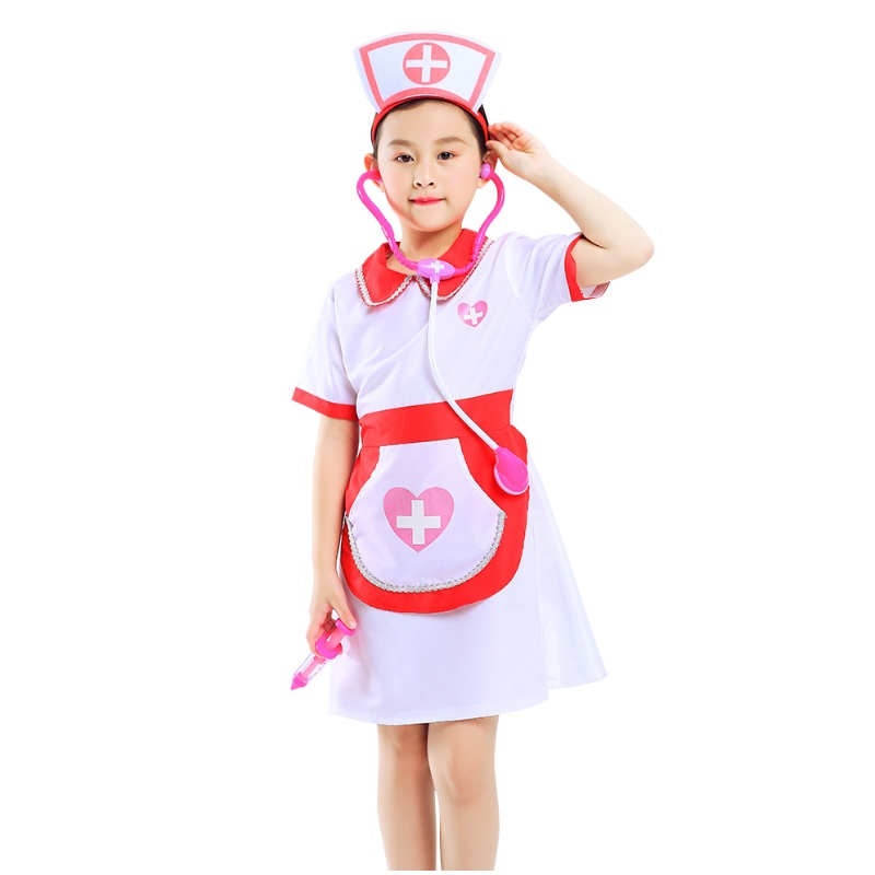 Niña enfermera fingir jugar vestido completo vestido de vestir y juego de juguetes