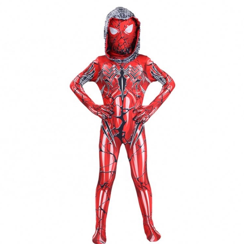2022 Nuevo color rojo con traje de cuerpo completo Halloween Party TV&movie cosplay mono mono spiderman disfraz con mascarilla