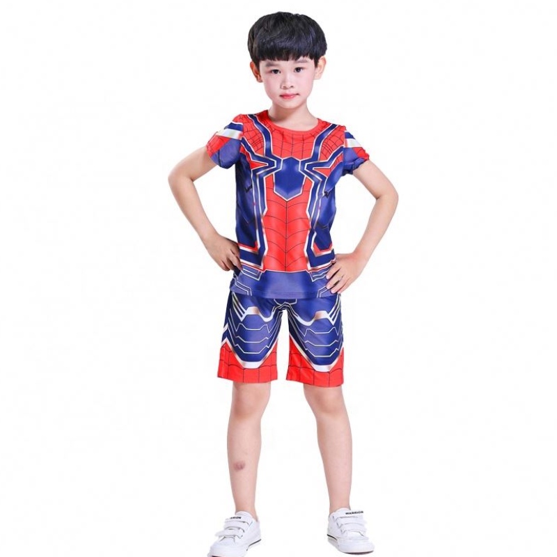 Nuevo estilo Polyester Sport Trajeros casuales Cosplay Spiderman Suits Top&shorts for Kids Boys