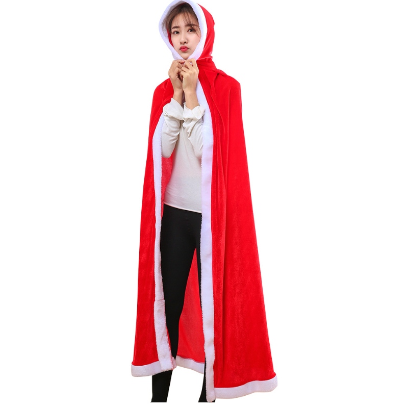 Christmas Kids Capas Adult Velvet Cloak Santa Cosplay Fiesta de la fiesta