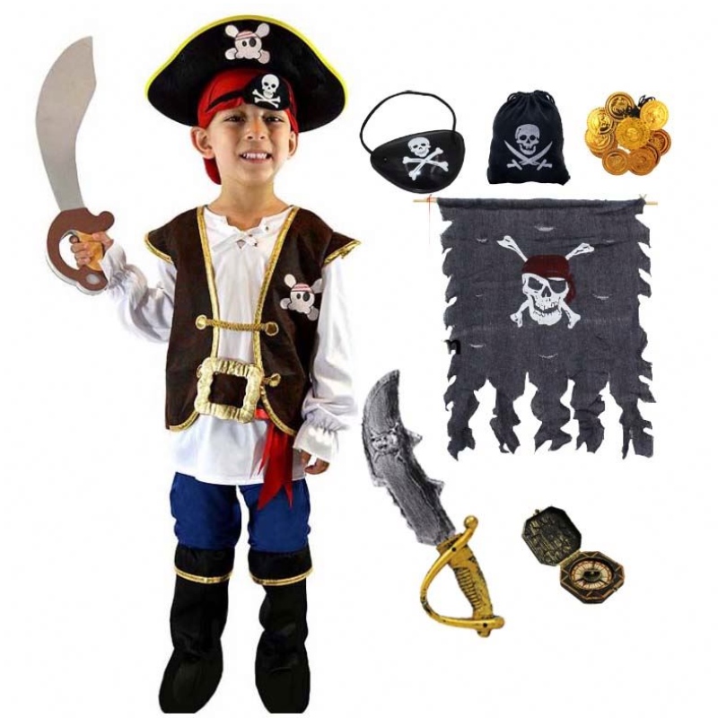 Deluxe Halloween Cosplay Disfraz de pirata paraniños paraniños con HAT DGHC-080