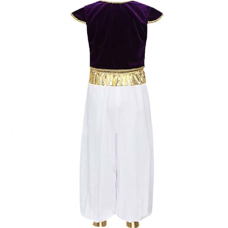 Halloween Aladdin Magic Lamp de cosplay Mangas de la tapa Chaleco Aladdin Prince Disfraz con pantalones HCAL-010