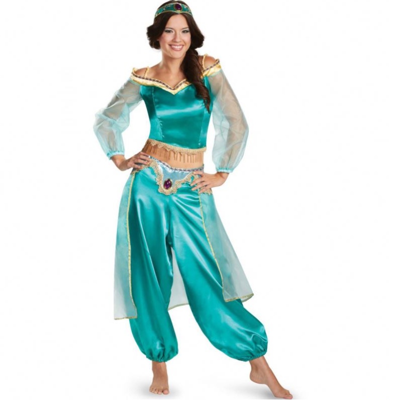 Uniformes de juegos Europa y los estados de los Estados Unidos Cosplay Sexy Aladdin Magic Lamp Jasmine Princess Vestido