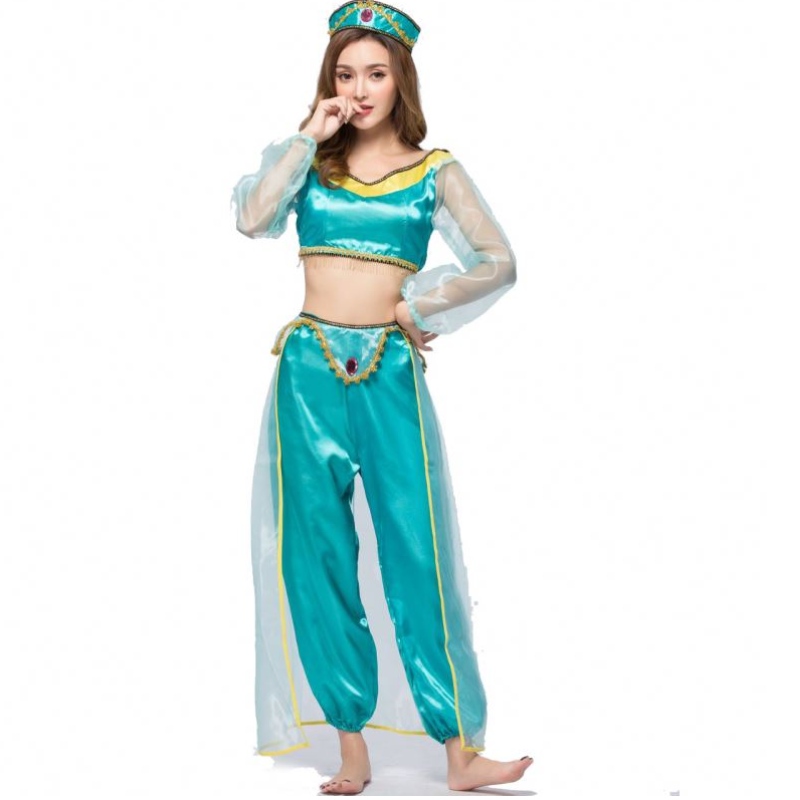 Uniformes de juegos Europa y los estados de los Estados Unidos Cosplay Sexy Aladdin Magic Lamp Jasmine Princess Vestido