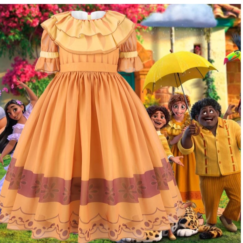 Baige Kids Cosplay Encanto Pepa Movie Disfraces de la película Niños Fancy Girl Princess Fiesta de cumpleaños Pepa