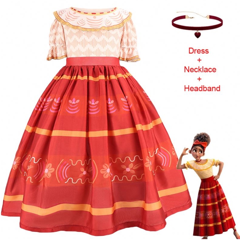 Baige Children Princess Dress Kids Birthday Party Girl Encanto Mirabel Cosplay TV&Melículas vestidos de dolors