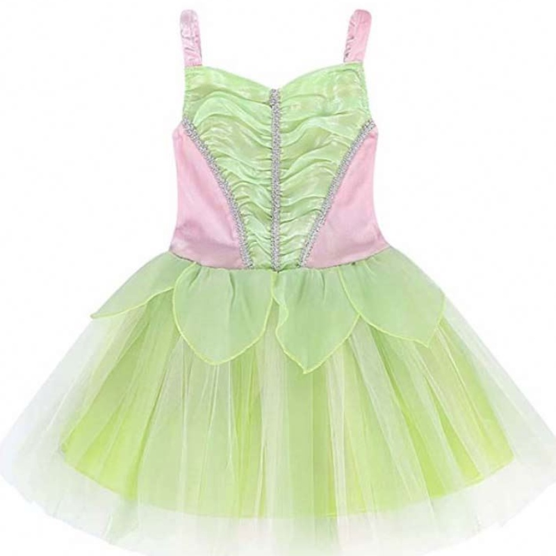 Halloween Cosplay Baby Girl Party Christmas Green Fairy Tinker Tinker Bell atuendo con juegos de alas de mariposa HCTB-005