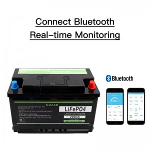 Batería de litio de fosfato férrico Jiao lifepo4 12v 100 / 200ah RV batería de litio Bluetooth de ciclo profundo para buques