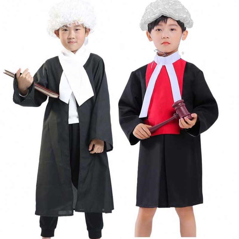 Halloween Kids Performance Cosplay Coats Kindergarten Judge Judge Juez Renuncias Distema de la fiesta Distema deniños Abogado HCBC-007