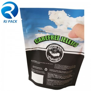 Bolsa de pie 100% reciclable con cerradura de cremallera resistente a losniños