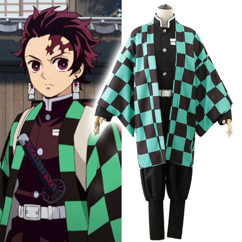 Hot Sale Anime Demon Slayer Kimetsu No Yaiba Tanjirou Kamado Nezuko Cosplay Mujeres y hombres Kimono Cosplay Sets de vestuario