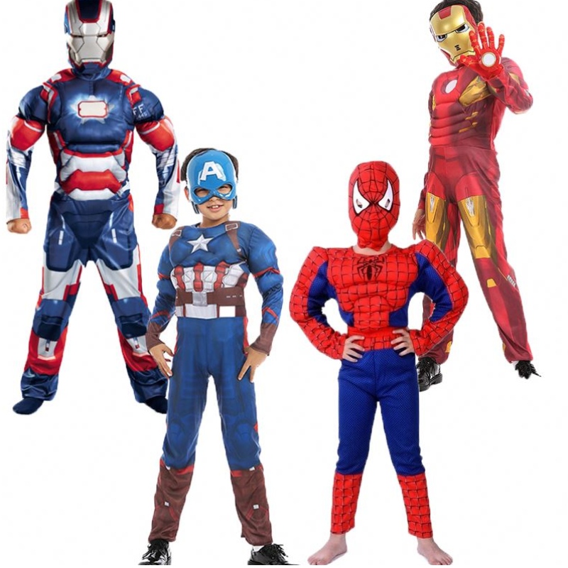 Iranman Captainamerica Spiderman Muscle Children Costume Halloween Superhero TV&movie Cosplay Disfraz