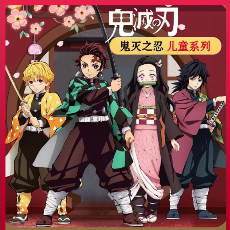 Niños adultos Anime Demon Slayer Kimetsu No Yaiba Tanjirou Kamado Nezuko Zenitsu Shinobu Cosplay Mujeres Kimono Cosplay Disfraz