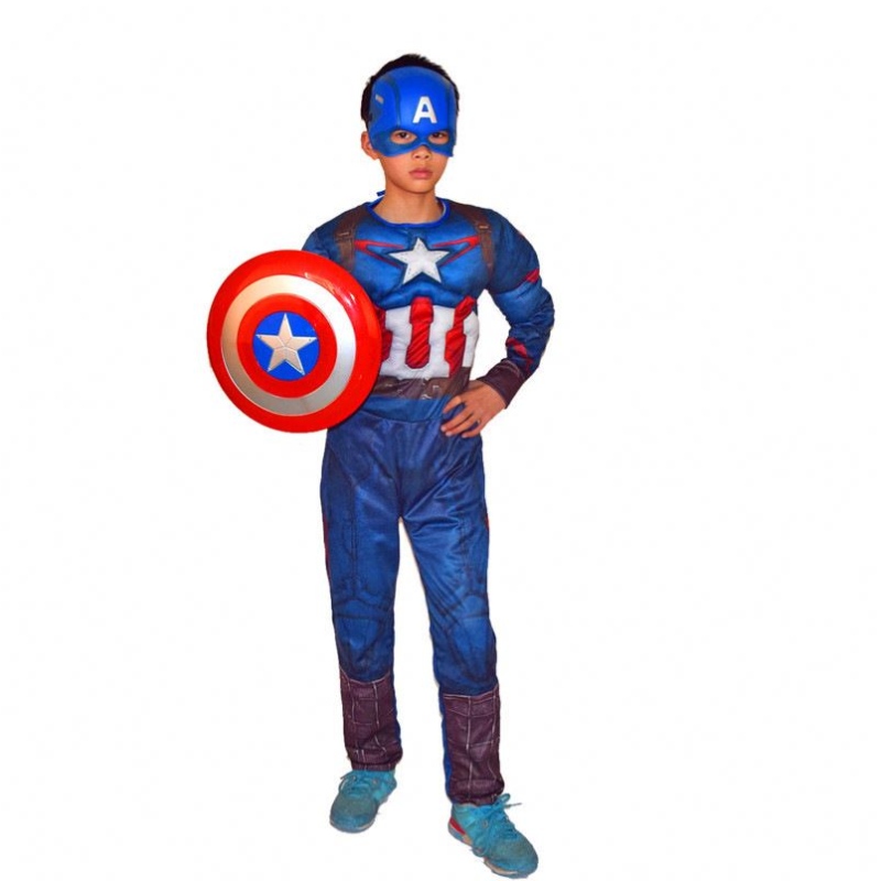 Boy TV&movie Disfraz Capitán Cosplay Jumpsuit Child Superhero Disfraz deniños Niños Happy Halloween Fantasy Show