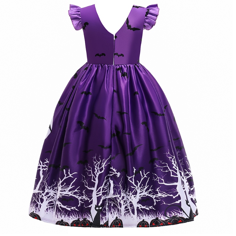 Vestido informal deniñas paraniños Bat estampados de disfraces de halloween trajes de disfraces
