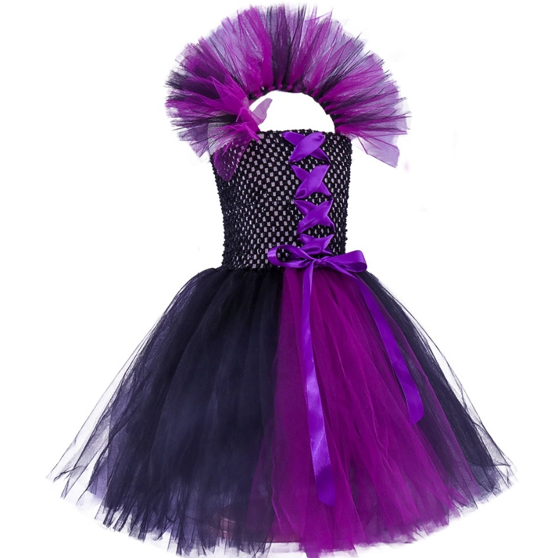 Amazon Hot Selling Children \\ S Vestido de Halloween Girls Tutu Dress Witch Depress