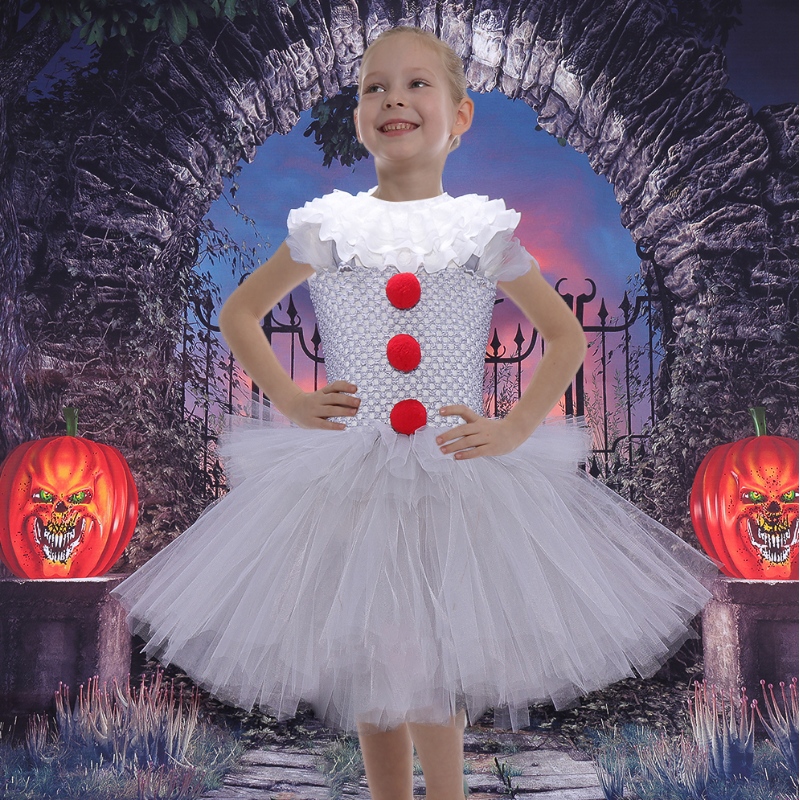 Amazon Hot Selling Little Girls Cosplay Tutu Tutu Vestido para Fiesta de Halloween