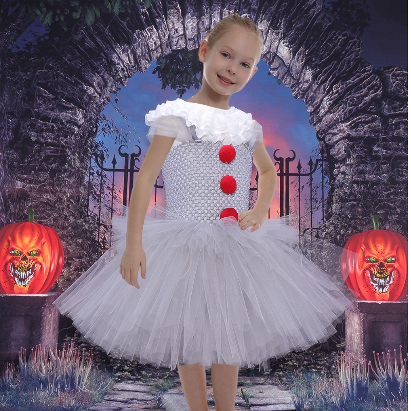 Amazon Hot Selling Little Girls Cosplay Tutu Tutu Vestido para Fiesta de Halloween