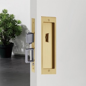 1801-BK Moderno de bolsillo rectangular Policilio Mortise Lock, Mango de extracción de servicio pesado para la función de privacidad