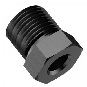 1 / 4 NPT External thread to 1 / 8 NPT Internal thread Reduction FITTING Adapter Hexagon Bush Hollow Aluminum