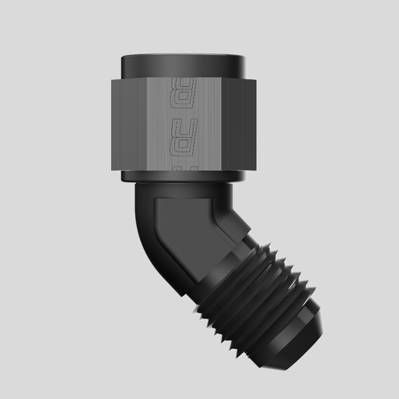 Articulación giratoria de 60 grados de rosca interna a 3 / 8 NPT de rosca externa, de aluminio