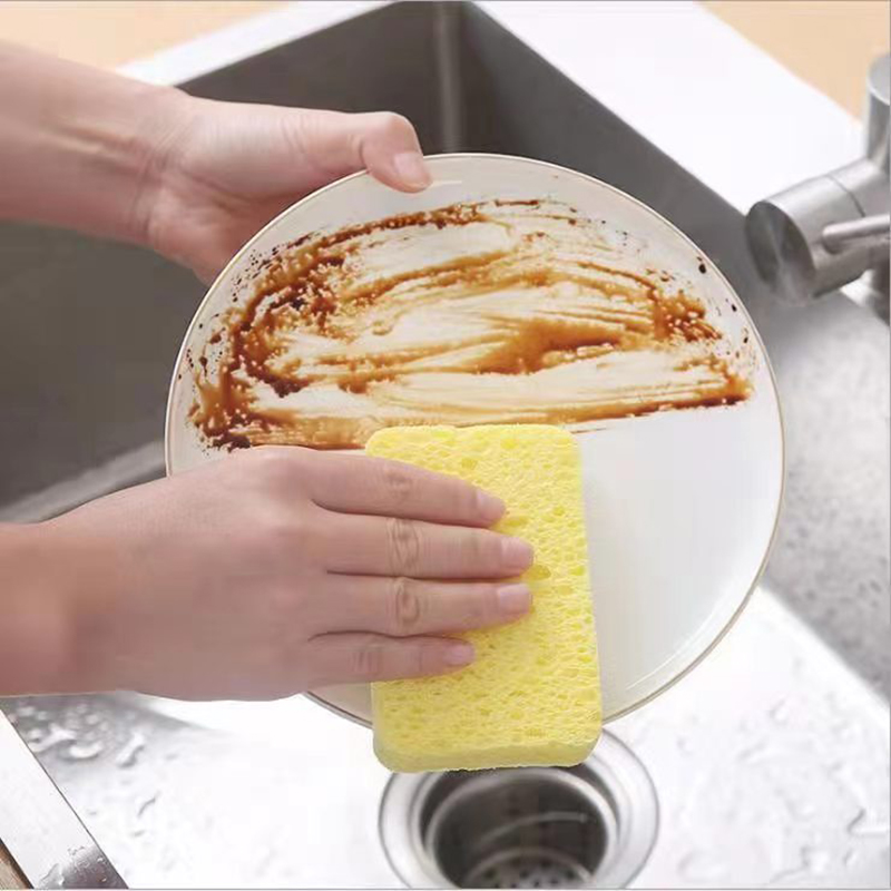 Esponja de celulosa esponja de cocina de compresión cuadrada esponja de lavavajillas esponja de cocina de compresión de celulosa natural esponja de cocina