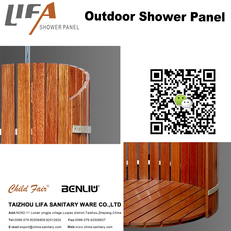 Panel de ducha exterior cf5007, panel de ducha exterior de madera, panel de ducha de jardín, ducha exterior independiente