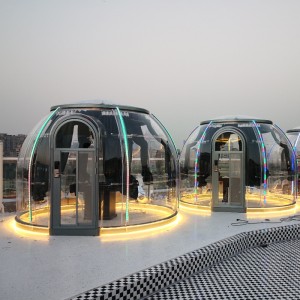Tienda de cúpula de 3,5 metros de lujo y transparente para hoteles de vacaciones, campings y actividades al aire libre