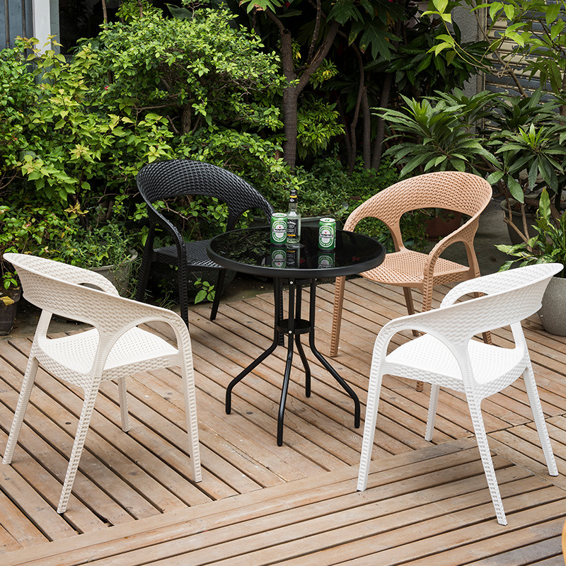 PP Rattan Coffee Chair outdoor Furniture Garden Plastic Resin Chair Plastic Garden Chair