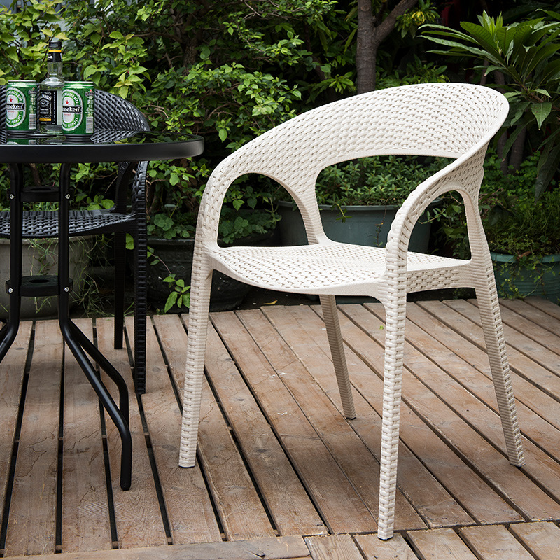 PP Rattan Coffee Chair outdoor Furniture Garden Plastic Resin Chair Plastic Garden Chair