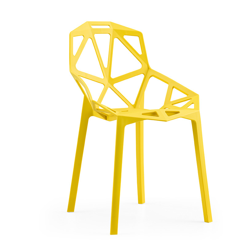 Para diseño simple de diseño exterior de interior, look moderno, sillas de comedor de plástico curvos
