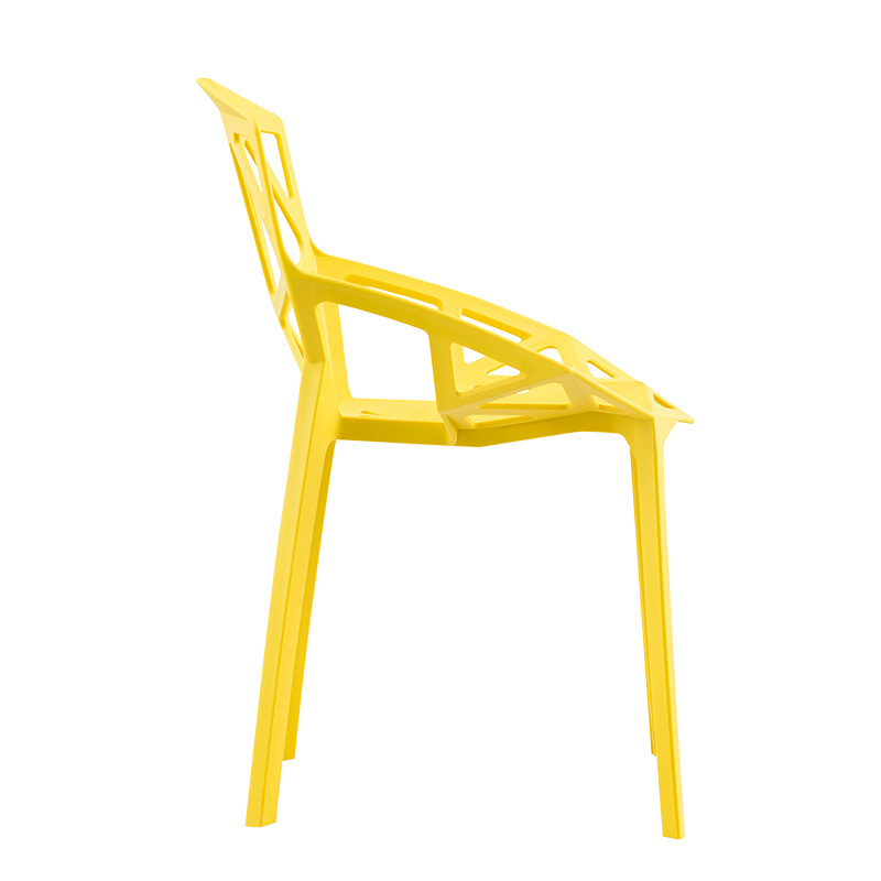 Para diseño simple de diseño exterior de interior, look moderno, sillas de comedor de plástico curvos