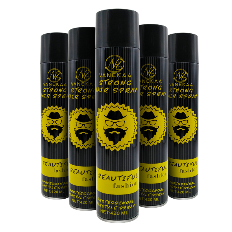 Fragancia OEM Pe Hairspray duradera durante larga duración y laca para peinado de peinado sin revestimiento