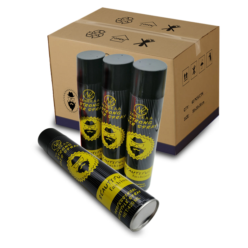 Fragancia OEM Pe Hairspray duradera durante larga duración y laca para peinado de peinado sin revestimiento